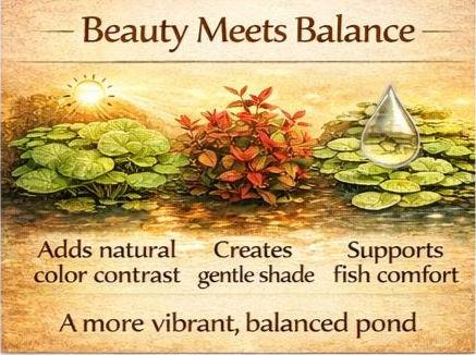 Golden hourGolden Hour Pennywort Pack – Floating Pond Plants – Brazilian Pennywort, Red Ludwigia & Frogbit – Colorful Water Garden Plants